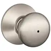 Main 1 - SCHLAGE F40VPLY619 PRIVACY PLYMOUTH KNOB SATIN NICKEL ** VISUAL PACK ** - Arlington Coal & Lumber