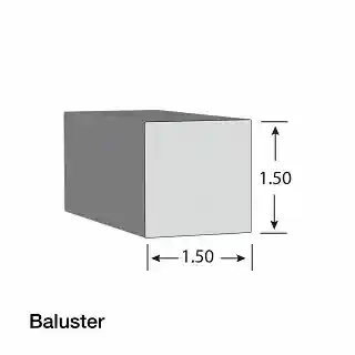 Main 1 - KLEER 1-1/2" X 1-1/2" X 12' PVC BALUSTER STOCK (#5150) (6/PK) - Arlington Coal & Lumber