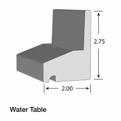 KLEER PVC WATER TABLE 2-3/7" X 2" X 18' KLEER #5170R18 (4/PK) - Arlington Coal & Lumber