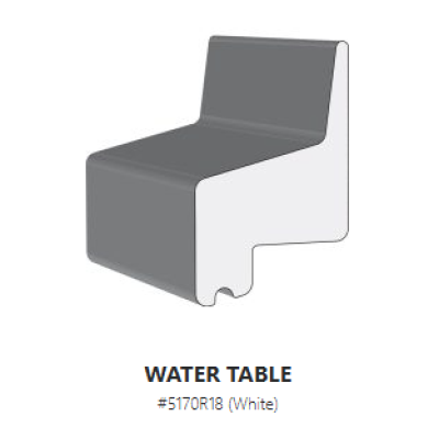 Main 2 - KLEER PVC WATER TABLE 2-3/7" X 2" X 18' KLEER #5170R18 (4/PK) - Arlington Coal & Lumber