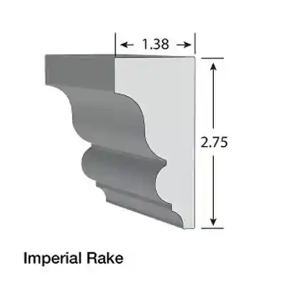 KLEER PVC IMPERIAL RAKE 1-3/8" X 2-3/4" X 16' #7962C16 (8/PK) - Arlington Coal & Lumber