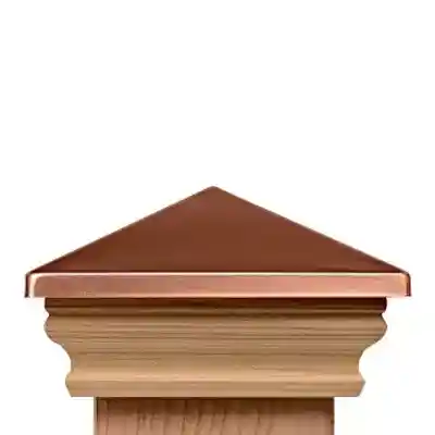 6 X 6 WESTERN RED CEDAR COPPER CLAD HIGH POINT SLIP OVER POST CAP - Arlington Coal & Lumber