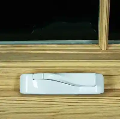 MATHEWS BROTHERS PART #11306 HANDLE & COVER, LEFT HAND WHITE (Silver Worm)  AWN+CM - Arlington Coal & Lumber