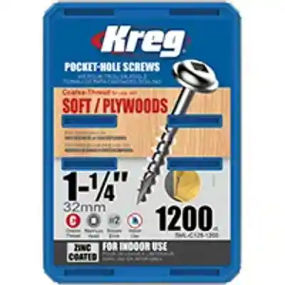 KREG #8 X 1-1/4" COARSE SCREW 1200 CT (SML-C125-1200) - Arlington Coal & Lumber