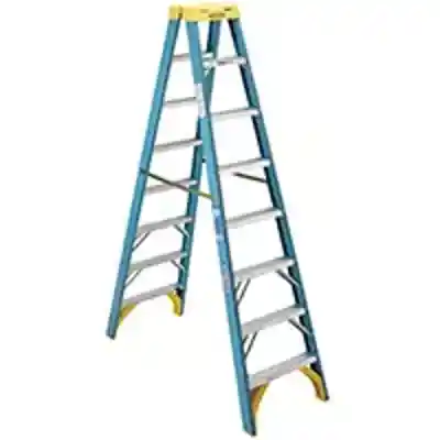 WERNER T-6008 8 FT. TYPE-1 (250#) TWIN SIDED FIBERGLASS STEP LADDER (BLUE) - Arlington Coal & Lumber