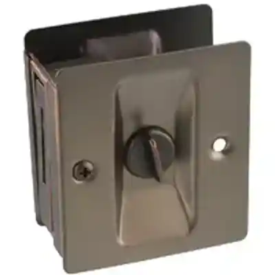 N336-412 PCKT DOOR LATCH ABRNZ LATCH POCKET DOOR PRVCY AGDBRZ - Arlington Coal & Lumber