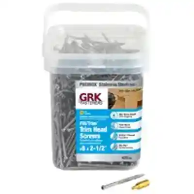 GRK #8 X 2-1/2" STAINLESS STEEL FIN/TRIM SCREW (420 PCS) T-10 (#61730) - Arlington Coal & Lumber