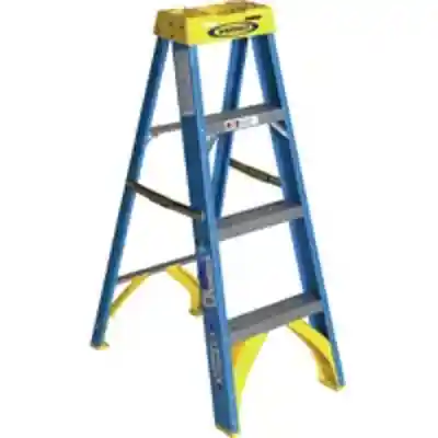 WERNER 4 FT. (TYPE-1) FIBERGLASS STEP LADDER 250 LB (MODEL #6004) BLUE - Burlington Lumber Company