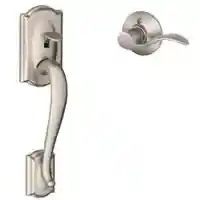 Main 1 - SCHLAGE FE285GCAM619ACC ENTRY HANDLE CAMALOT/ACCENT SATIN NICKEL ** VISUAL PACK ** (NEEDS DEAD BOLT) - Arlington Coal & Lumber