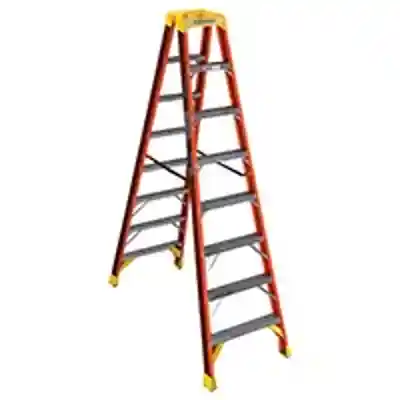 WERNER 8 FT. FIBERGLASS TWIN-SIDED STEP LADDER TYPE 1-A 300# (MODEL T-6208) - Arlington Coal & Lumber