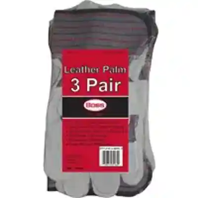 4092-3 LEATHER PALM GLOVES GLOVE SPLIT LEATHER PALM 3 PR - Arlington Coal & Lumber