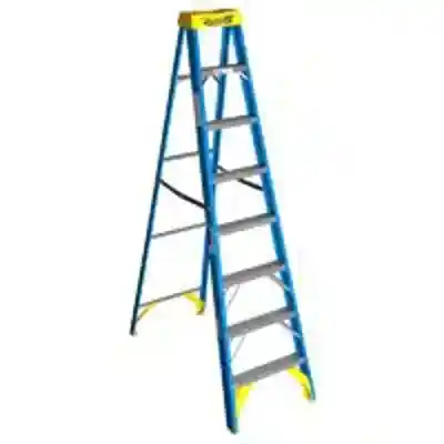 WERNER 8 FT. TYPE-1 FIBERGLASS STEP LADDER MODEL 6008 (BLUE) 250 LBS - Burlington Lumber Company