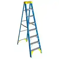 Main 1 - WERNER 8 FT. TYPE-1 FIBERGLASS STEP LADDER MODEL 6008 (BLUE) 250 LBS - Arlington Coal & Lumber
