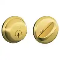 Main 1 - SCHLAGE B60NV505 SINGLE CYLINDER DEADBOLT BRIGHT BRASS ** VISUAL PACK ** - Arlington Coal & Lumber