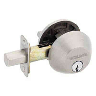 SCHLAGE B60N619 SINGLE CYLINDER DEADBOLT SATIN NICKEL ** BOXED ** - Arlington Coal & Lumber