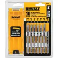 Main 1 - DW3741C 10PC JIG SAW BLADE SET T-SHANK JIG SAW BLADE SET W/C - Arlington Coal & Lumber