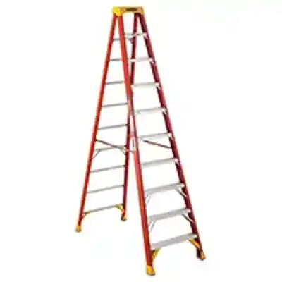 WERNER 10 FT. (TYPE 1A) FIBERGLASS STEP LADDER 300 LB SINGLE SIDED (MODEL #6210) ORANGE - Arlington Coal & Lumber