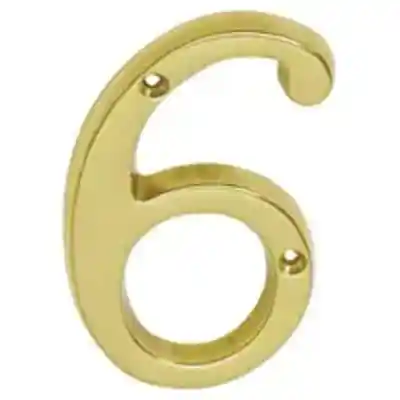 SC2-3066-605 #6 HOUSE NUMBR 4" SLD BRASS - Arlington Coal & Lumber