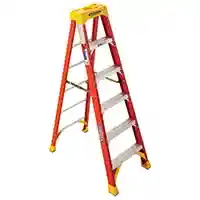 Main 1 - WERNER 6 FT. (TYPE 1A) FIBERGLASS STEP LADDER 300 LB SINGLE SIDED (MODEL #6206) ORANGE - Arlington Coal & Lumber
