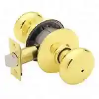 Main 1 - SCHLAGE F40VPLY605 PRIVACY PLYMOUTH KNOB BRIGHT BRASS ** VISUAL PACK ** - Arlington Coal & Lumber